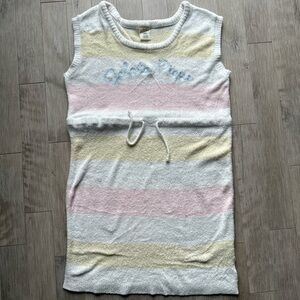 Gelato Pique Striped‎ Pajama Dress - White OS